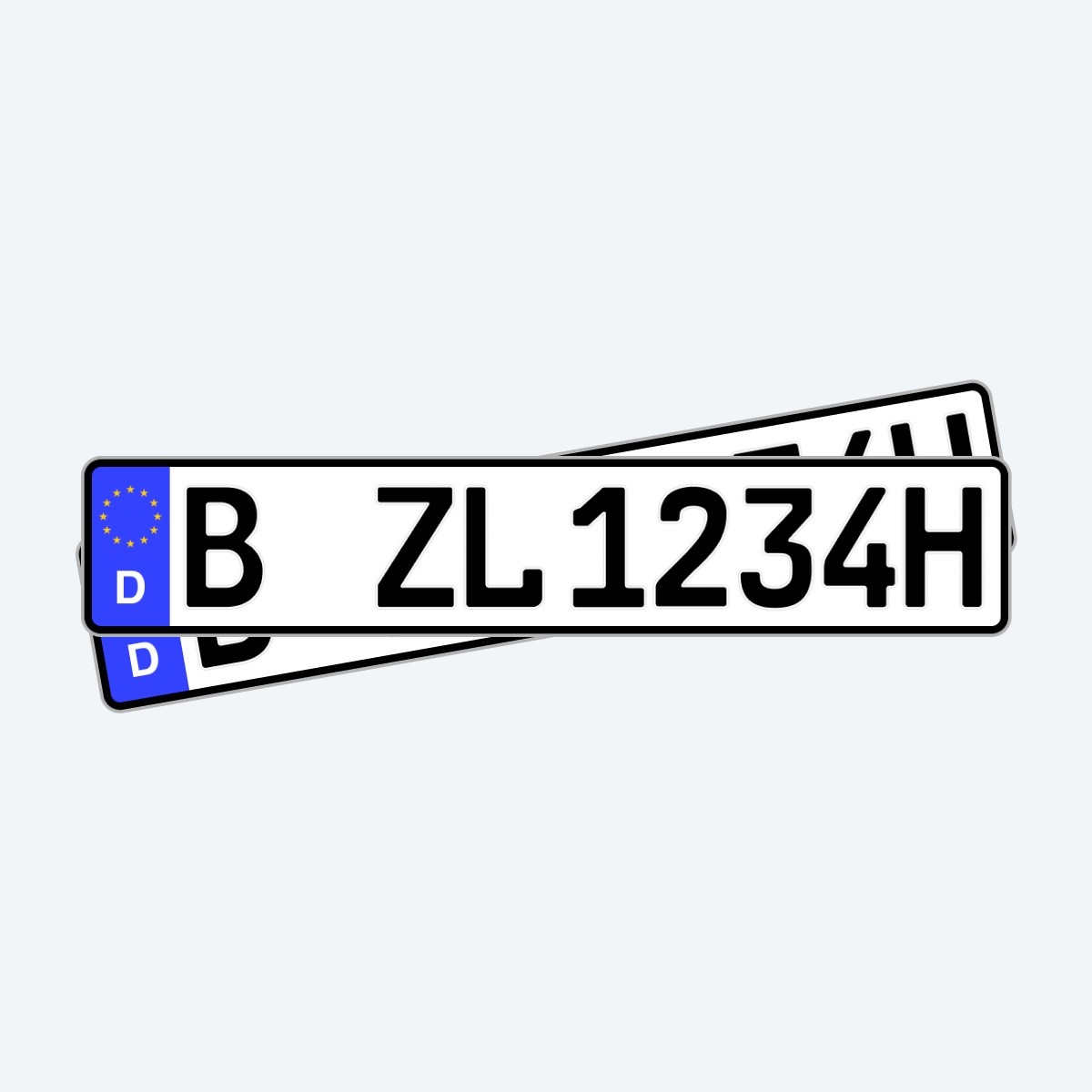 KFZ-Kennzeichen Elektro Auto Nummernschild inkl. rahmenlose  Kennzeichenhalter transparent DIN Autokennzeichen 520mm x 110mm  Fahrradträger Anhänger LKW Autoschild (03 Elektro E-Kennzeichen) :  : Auto & Motorrad