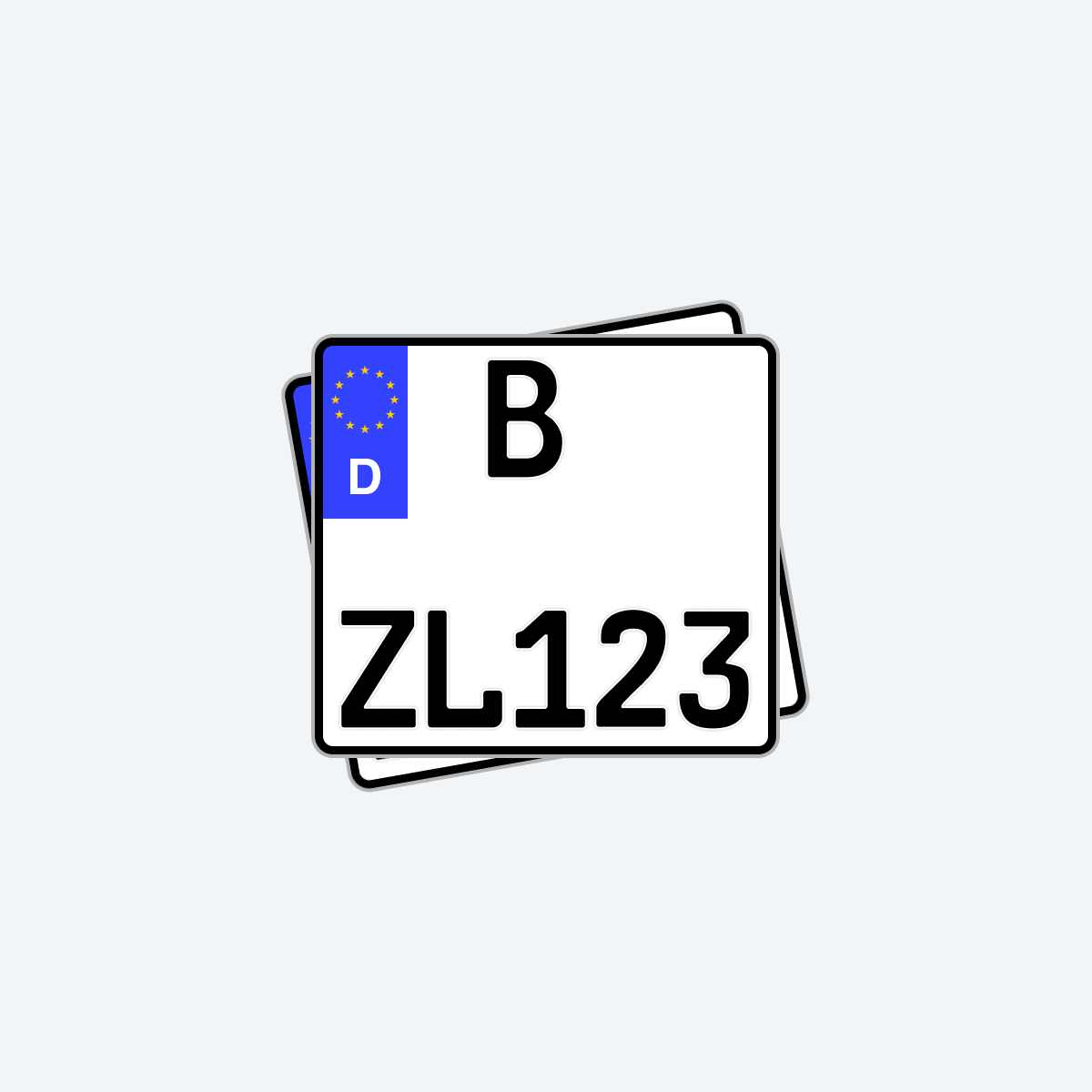 E-Kennzeichen für Elektroautos & Fahrradträger (520×110 mm